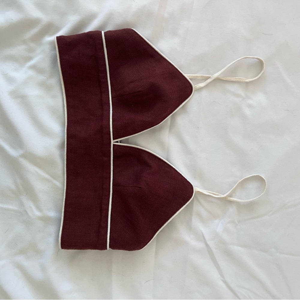 Staud linen bralette, brown,  size 4